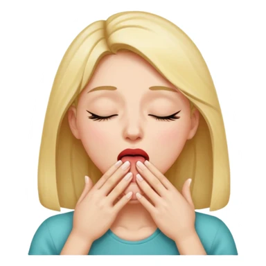 A female closing her eyes sticking out her tongue and grabbing her throat with both hands  sticker