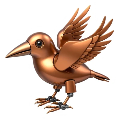 bronse robotic bird sticker