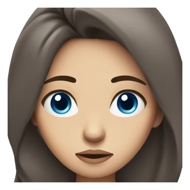 Exhausted very tired brunette with blue eyes and big eyebags sticker