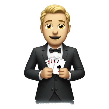 guy in suit play poker  sticker