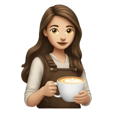 Girl with brown hair who likes a cappuccino and Christmas  sticker