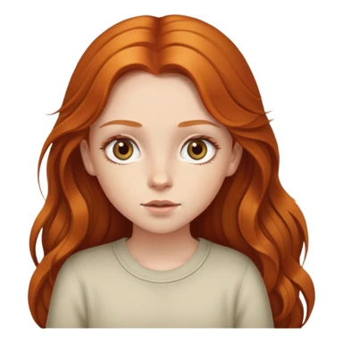 Girl with big hazel eyes and long ginger hair  sticker