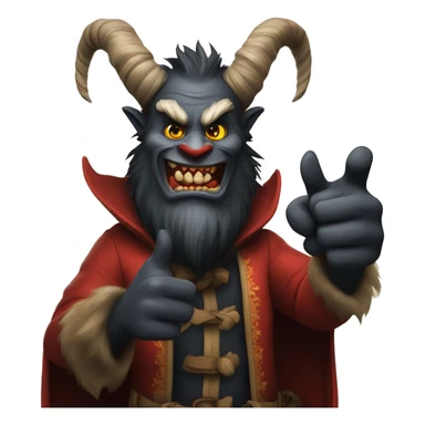 Krampus giving a thumbs up sticker