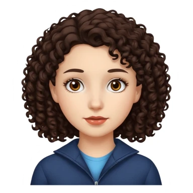 curly hair girl Canadian white brown dark curly hair sticker