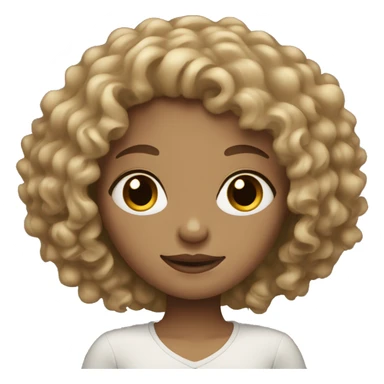 Dark blonde curly hair girl with not very white skin sticker