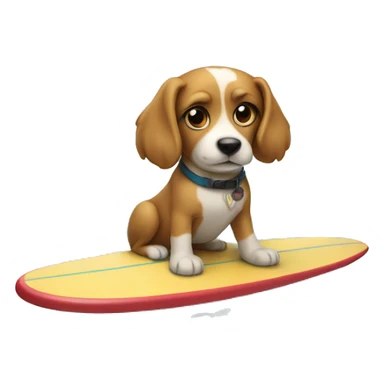 Dog on a surfboard  sticker
