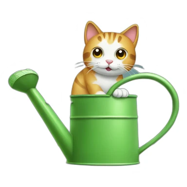 cat as watering can sticker