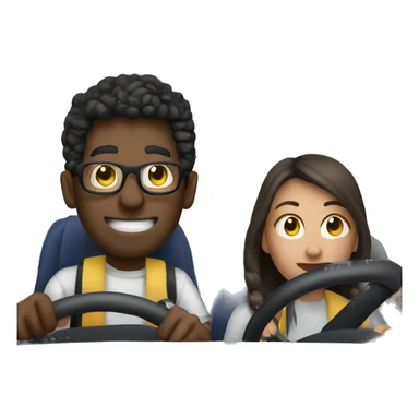 2 people driving to drop off a vape  sticker