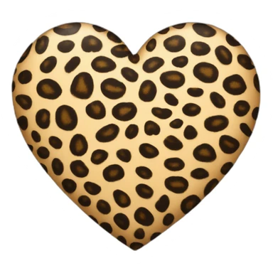 leopard print heart sticker
