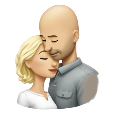 Bald man kissing blonde woman sticker