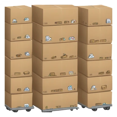 Hand drawn cart logo with boxes sticker