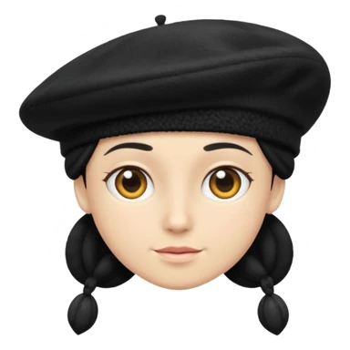 beret black winter no human sticker