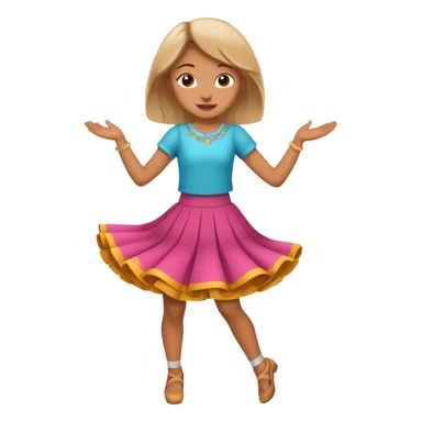 girl dancing in a skirt sticker