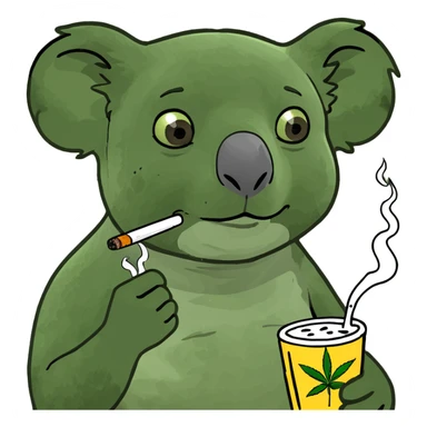 Koala smoking weed sticker