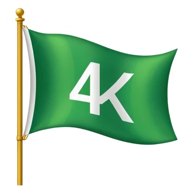 a green flag that’s says 4KT on it  sticker