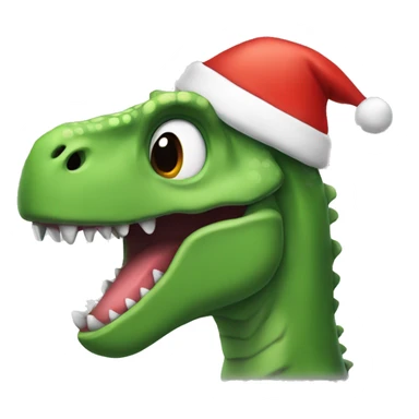 Dinosaur with Christmas hat on sticker