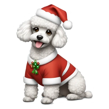 Poodle dog wearing Christmas attire  sticker