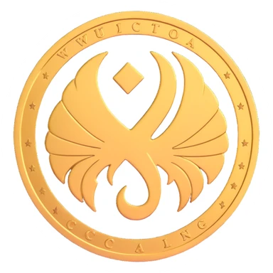 Wu-Tang Clan logo on a gold coin sticker