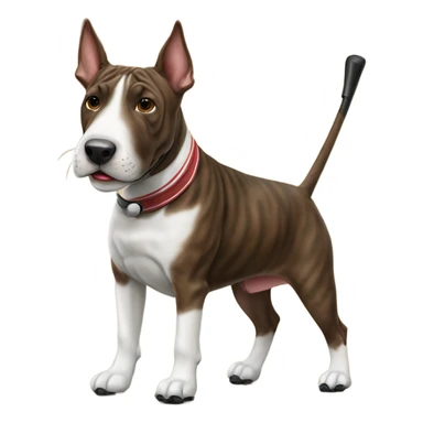 Golfing brindle bull terrier  sticker