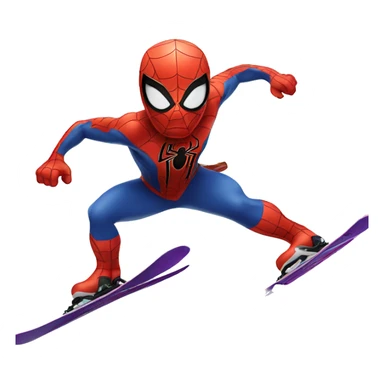 Spider-Man on snow skis sticker