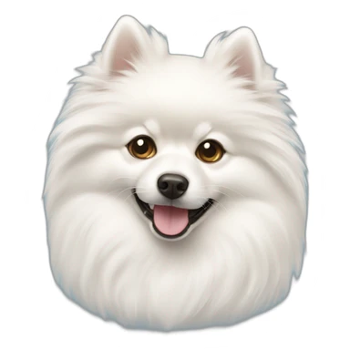 White pomerian sticker