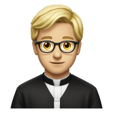 young priest with glasses and blond hair sticker