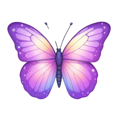 Sparkly Pastel purple-gradient iridescent butterfly sticker