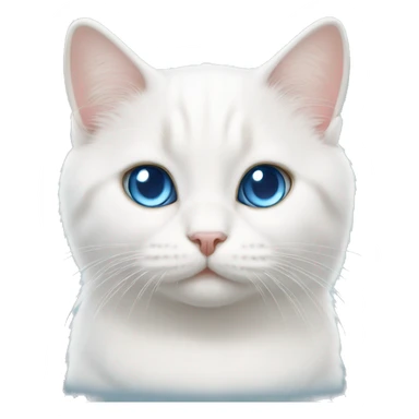White munchkin cat standing blue eyes sticker
