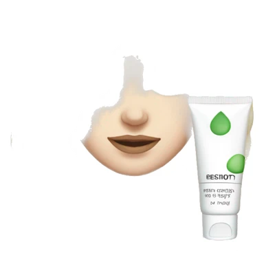 White girl green eyes applying face cream  sticker