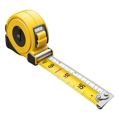 Yellow tape measure unrolled on table sticker