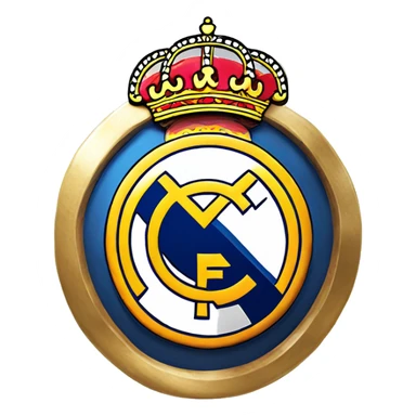Escudo del Real Madrid en 3d con fondo transparente sticker