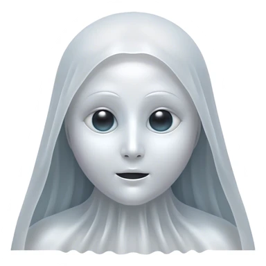 Cinematic Noble Ghost Portrait Emoji, Ethereal and dignified, with a flowing, translucent form in silvery-white hues, wispy and majestic, and a calm, otherworldly expression with deep, thoughtful eyes, simplified yet sophisticated features, highly detailed, glowing with a soft, spectral radiance, high shine, exuding regal mystery and quiet authority, with a soft glowing outline that captures the essence of a ghostly guardian drifting from another realm! sticker