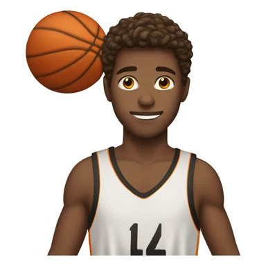 white boy with brown hair holding a basketball sticker