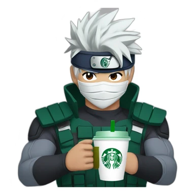 kakashi drinks starbucks sticker