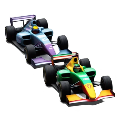Two Formula 1 Cars battling each o sticker