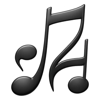 two music notes with a plus symbol sticker