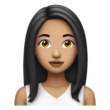 beautiful girl with black hair and white strands near her face sticker