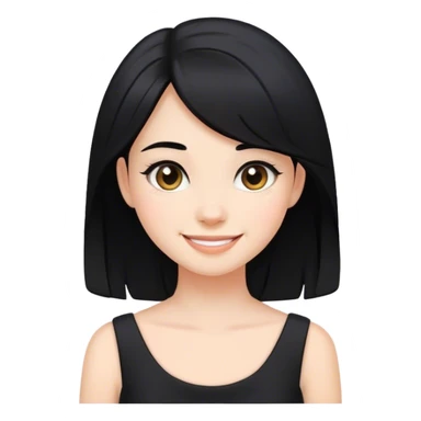 smiling girl in black dress sticker