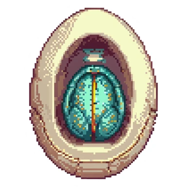 MRI egg embryo digital fetal small shape within an egg, otherworldly egg sticker