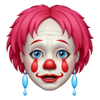 sad crying clown sticker