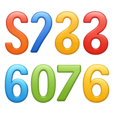 Create 6 7 numbers  sticker