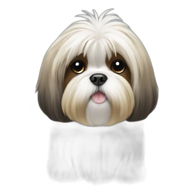 Dog Shih Tzu with long wool full-height  sticker