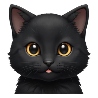 cinematic-cute-black-kitten-portrait-emoji,-head-tilted-playfully-and-inquisitively,-sleek-black-fur-with-subtle-hints-of-deep-gray,-simplified-yet-adorable-features,-highly-detailed,-glowing-with-a-warm,-friendly-glow sticker