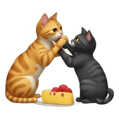 Cat eat another cat sticker