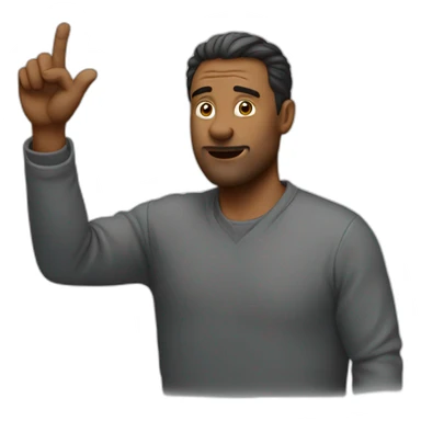 man gesturing no sticker