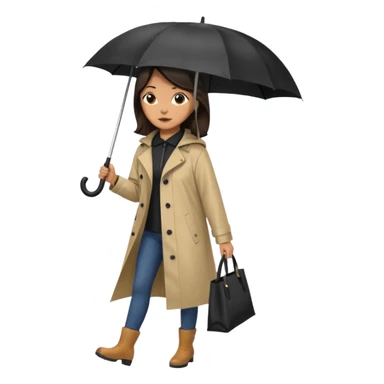 Street Umbrella Walker woman sticker