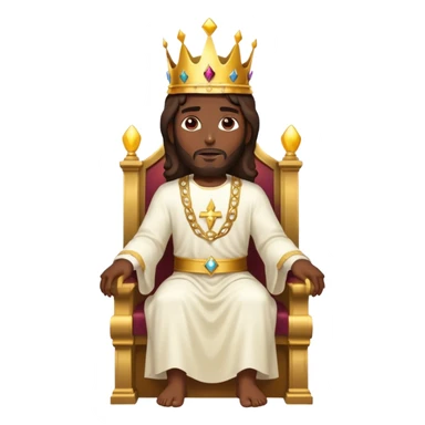 Dark skin Jesus on his heavenly Throne with just a Gold crown no necklace  sticker