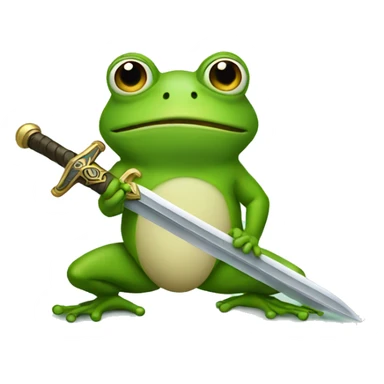 Frog holding a sword  sticker