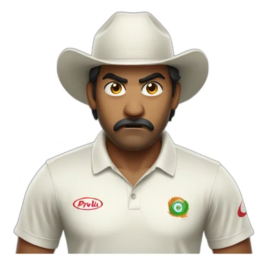 angry indian cricket bowler sticker