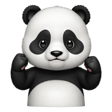 A cute panda emoji bowing with fists sticker